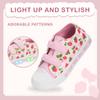 EUXTERPA Toddler Light Up Sneakers Kids Casual Canvas Shoes with Adjustable Strap for Girls, Pink Strawberry, Toddler Size 7 view 4