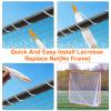 Amazgolf 6x6x7 6mmLacrosse Net Replacement with 1x Random Color Install Aid2X49'Lacing Ropes of Lacrosse Net Lacrosse Goal Net for Lacrosse Training, Competition of Backyard, Garage or Playground view 3