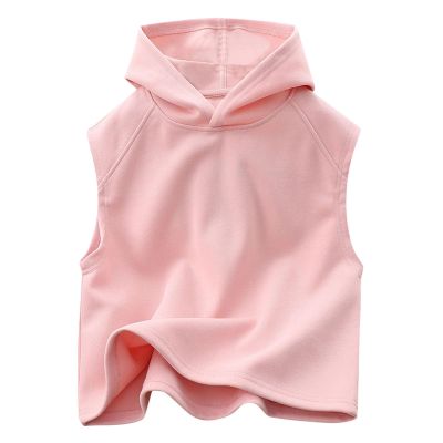 NineFit Basics Kids Tank Tops Undershirts Hoodie Sleeveless Shirts for Boys Girls Summer Tee Undershirt for Toddler Girls (Pink, 11-12 Years)