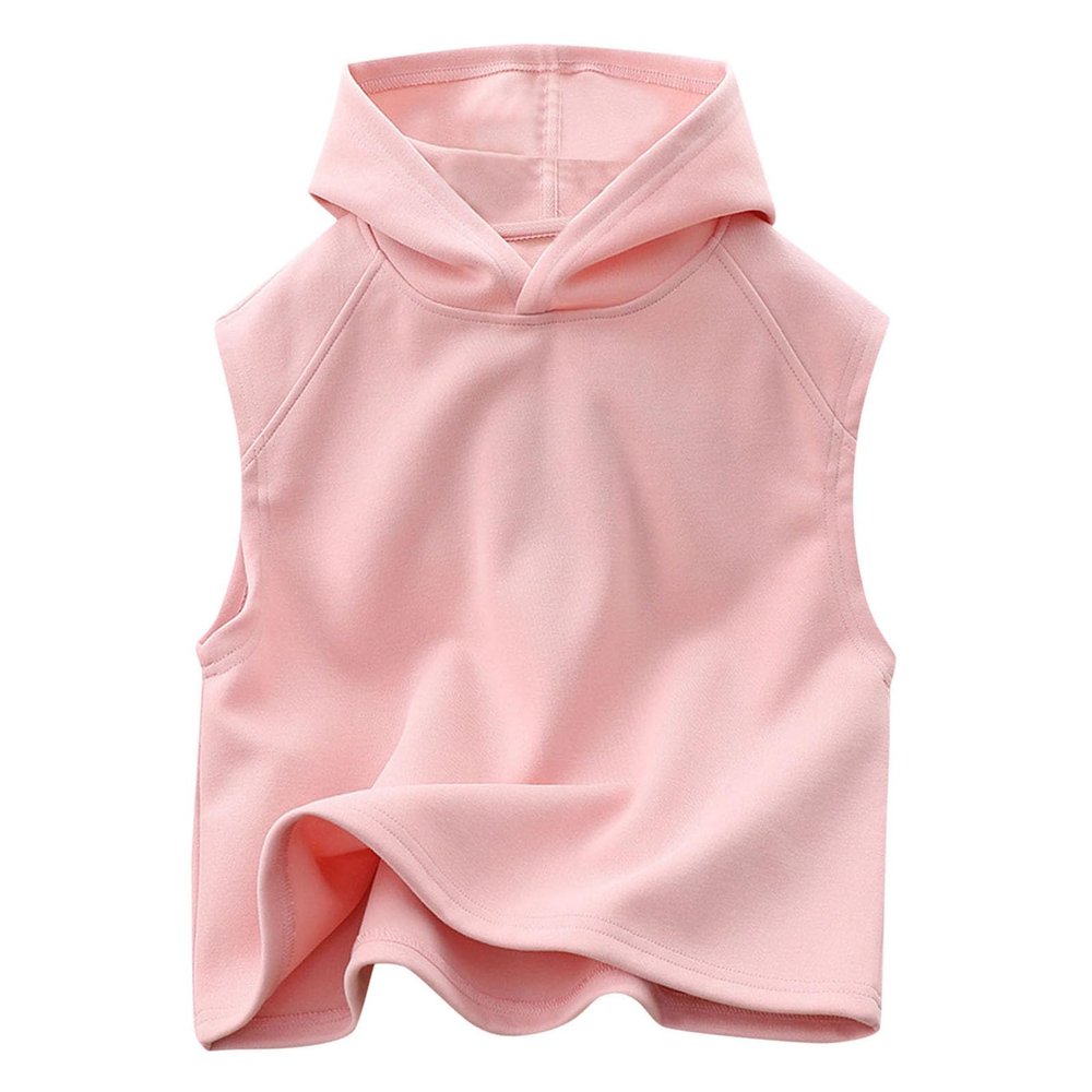 NineFit Basics Kids Tank Tops Undershirts Hoodie Sleeveless Shirts for Boys Girls Summer Tee Undershirt for Toddler Girls (Pink, 11-12 Years)