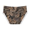ALAZA Gold Leaves on Black Boys' Briefs Soft Underwear Available in Sizes 8y view 2