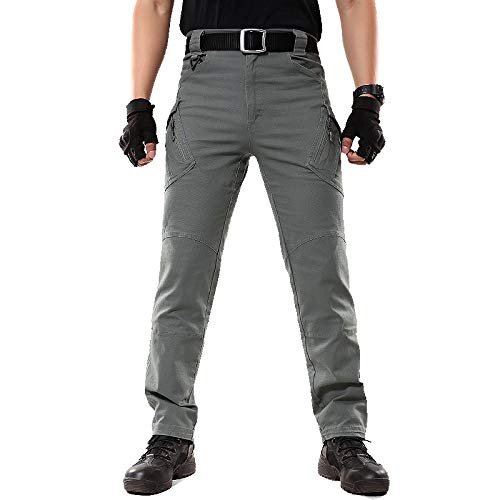 Waterproof Pants, PantsMen's Stretch Hiking Work Cargo with Multi Pockets (Green,Small)