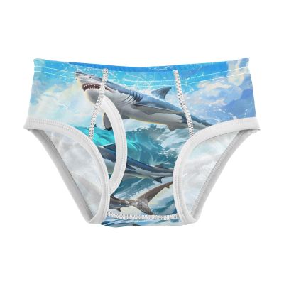 ALAZA Shark Jumped Ocean Wave Boys' Briefs Soft Underwear Available in Sizes 8y Multicolor