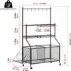 Aimery Yoga Mat Storage Rack with 4 Wheels and 6 Hooks,Removable Weight Holder with Side Basket,Home Gym Equipment Organizer for Dumbbells Kettlebells Balls Etc (Color : White) view 2