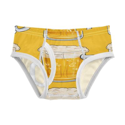 ALAZA Beer Yellow Boys' Briefs Soft Underwear Available in Sizes 8y