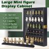Minifigure Display Case 11X14 Inch with Lock,Figures Building Block Toy Wooden Shadow BoxMiniature Collectibles Display Cabinet Wall Mount or Tabletop for Storage Mini Figure Black view 2