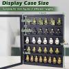 Minifigure Display Case 11X14 Inch with Lock,Figures Building Block Toy Wooden Shadow BoxMiniature Collectibles Display Cabinet Wall Mount or Tabletop for Storage Mini Figure Black view 4
