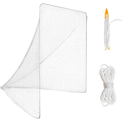 Amazgolf 4mm 6x6x7 Lacrosse Net Replacement with 1x Random Color Install Aid2X49'Lacing Ropes of Lacrosse Goal Net Lacrosse Net for Lacrosse Training, Competition of Grass, Playground