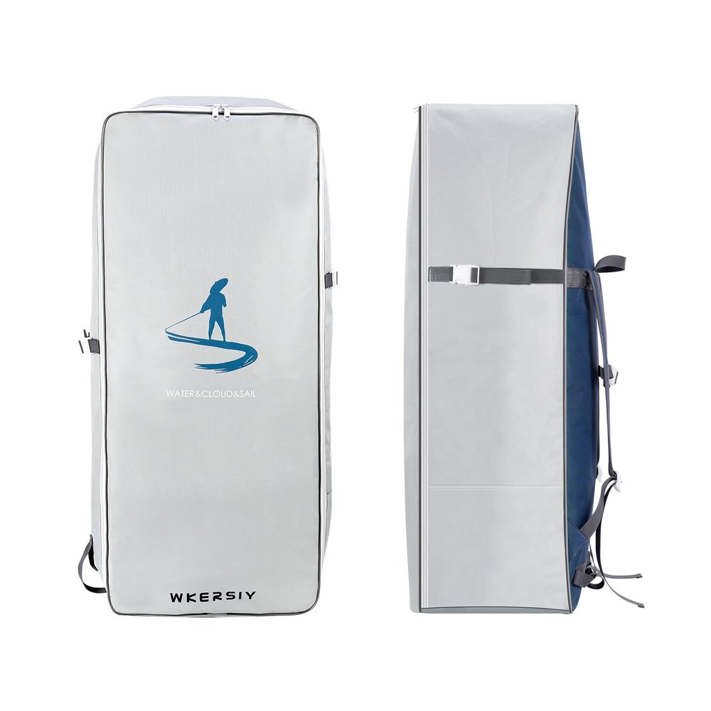 fangzi 105L Paddle Board Backpack Waterproof Large Capacity Portable Oxford Cloth SUP Surfboard Bag, White