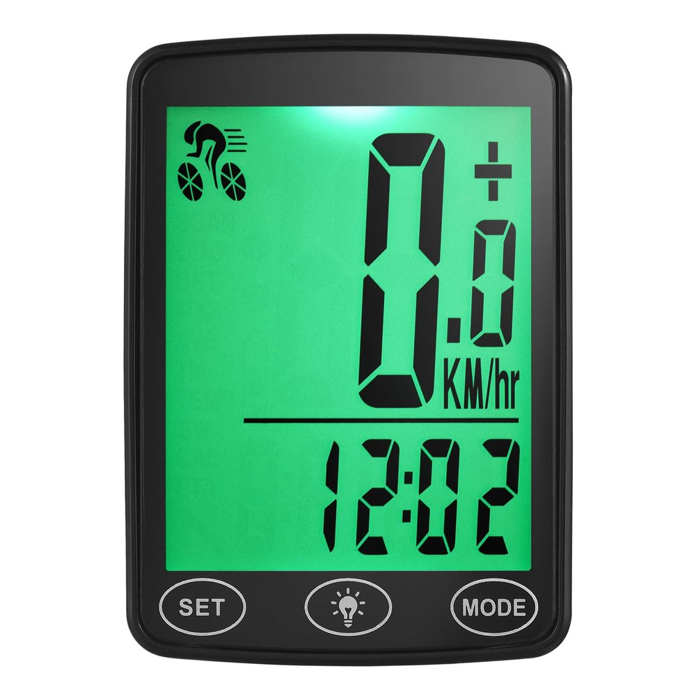 fangzi Waterproof Bike Computer with LED Backlight Bicycle Speedometer Calorie Counter and Temperature Display, wireless
