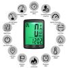 fangzi Waterproof Bike Computer with LED Backlight Bicycle Speedometer Calorie Counter and Temperature Display, wireless view 3