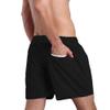 JEsilunmaMY Men's Summer Basic Cotton Beach Shorts Elastic Waist Casual Swim Trunks Solid Color Swim Shorts with Mesh Lining (Black,Medium) view 3