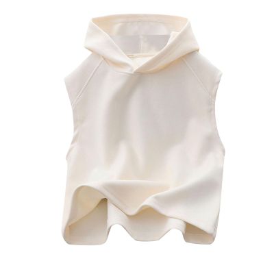 Kids Tank Tops Undershirts Hoodie Sleeveless Shirts for Boys Girls Summer Tee Undershirt for Toddler Girls (White, 5-6 Years)