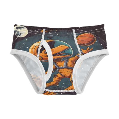 ALAZA Space Dinosaur Basketball Boys' Briefs Soft Underwear Available in Sizes 3t Multicolor