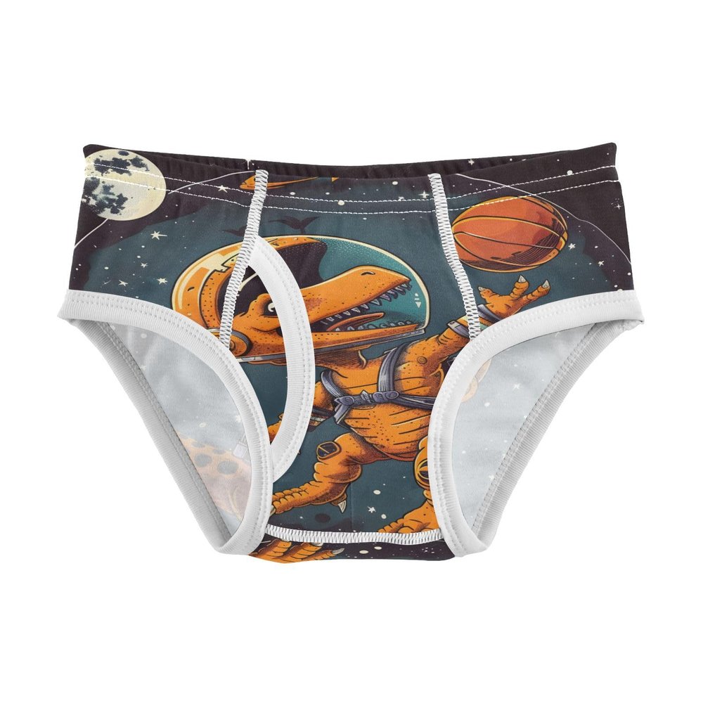 ALAZA Space Dinosaur Basketball Boys' Briefs Soft Underwear Available in Sizes 3t Multicolor