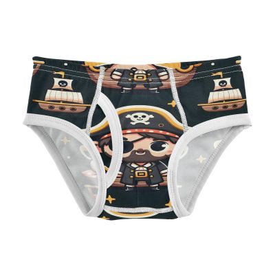 ALAZA Pirate Sugar Skull Ship Boys' Briefs Soft Underwear Available in Sizes 6y