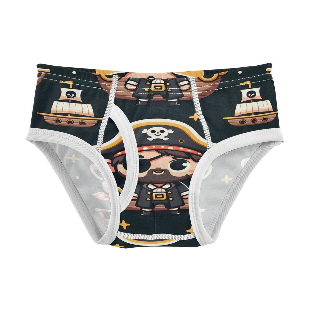 ALAZA Pirate Sugar Skull Ship Boys' Briefs Soft Underwear Available in Sizes 6y