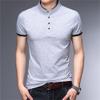 Generic Men's Henley Shirts Short Sleeve Classic Solid Button Down Cotton T Shirts Fashion Casual Stretch Basic Tees Shirts (Large,Grey) view 2