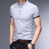 Generic Men's Henley Shirts Short Sleeve Classic Solid Button Down Cotton T Shirts Fashion Casual Stretch Basic Tees Shirts (Large,Grey) view 4