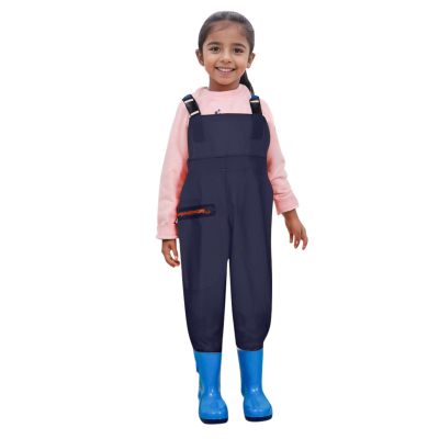 Kids Chest Waders Youth Fishing Waders for Toddler Hunt & Fishing Waders Water Proof Unisex Waders with Rain Boots (Dark Blue, 12-13 Years)