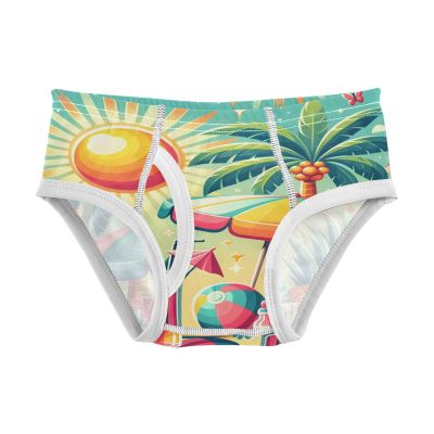 ALAZA Starfish Palm Tree Ocean Summer Boys' Briefs Soft Underwear Available in Sizes 8y Multicolor