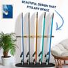 Hang 11 Vertical Surfboard Rack - Surf Racks for Wall, Sustainable Hardwood Surf Board Holder with Rubber Mat, Surfboard Wall Mount, Paddle Board & SUP Garage Storage (6 arms / 5-6 boards) view 2