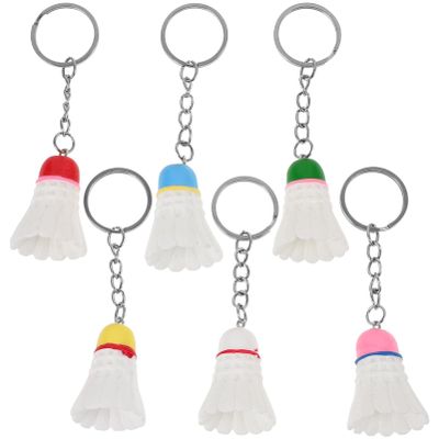 VANZACK 6pcs Badminton Keychains Cute Keychain for Bags Backpacks and Car Keys for Badminton
