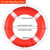 23" Life Ring, Boat Safety Throw Rings,Life Buoy with Reflective Tape & Grab Lines,Orange Life Preserver Life Saving Rings,Include Water Floating Saving Rope and S-Hook Holder view 2
