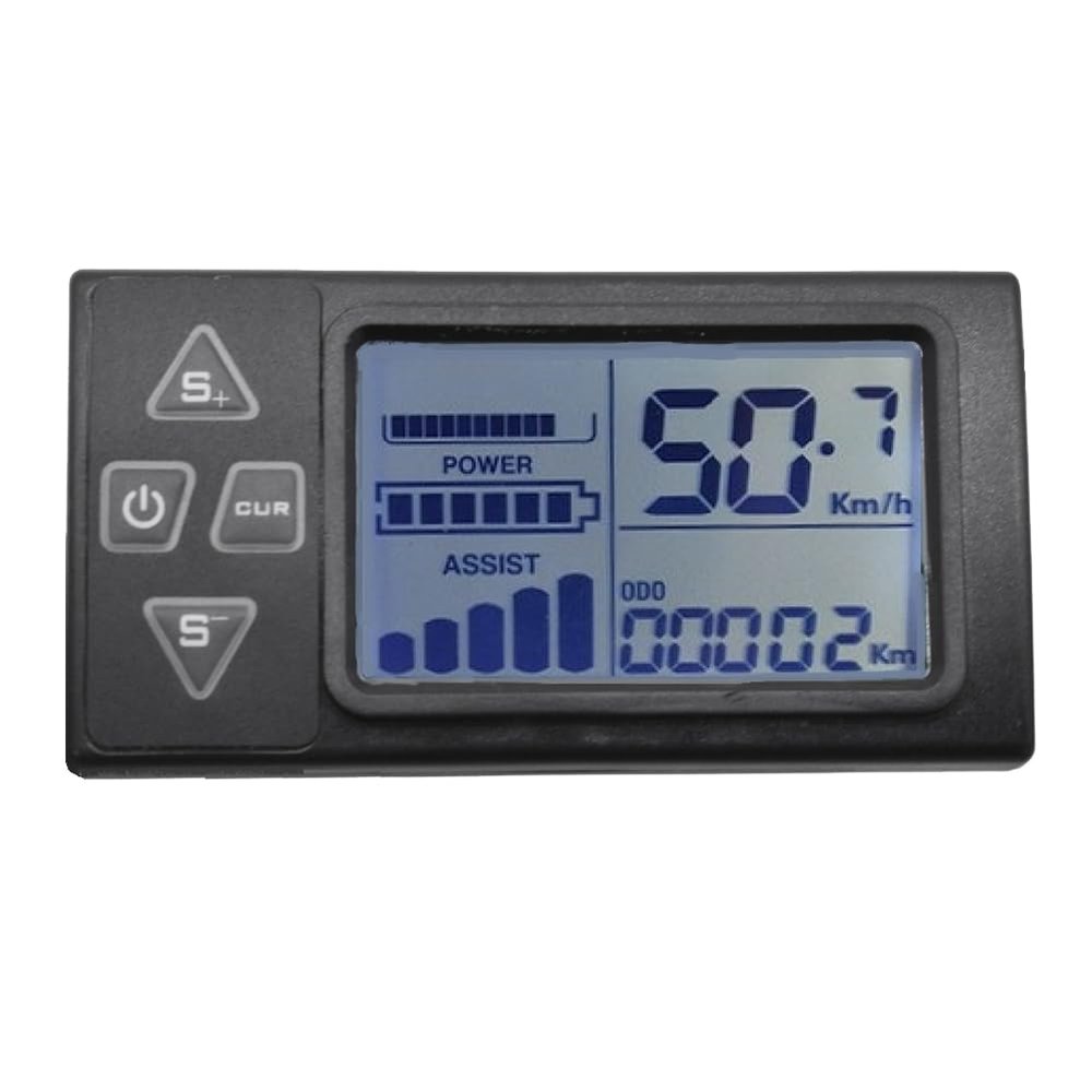 Kqcibz Ebike Display Dashboard 24V/36V/48V S861 LCD for Electric Bike BLDC Controller Control Panel (5PIN), Black