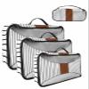 4 Set Packing Cubes - Boho Farmhouse Strape Texture White Packing Cubes for Carry on Suitcase Lightweight Travel Essential Bag for Clothes Shoes Cosmetics Toiletry view 1
