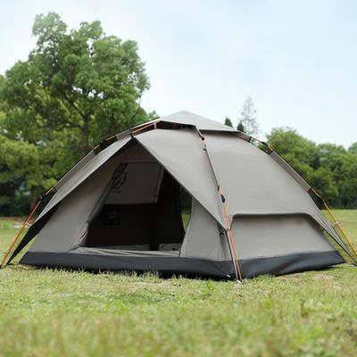 2/4 Person Pop Up Camping Tent - Quick Setup Small Tent for Camping - Lightweight Portable Backpacking Tent, Waterproof Double Layer Camping Hiking Beach Tent for Adults (Color : /Khaki, Size : 4 pe