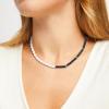 COAI Heishi Women's Black Stone Necklace, Pearl Strand Necklace for Women view 3