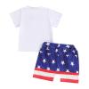 4th of July Baby Boy Outfit Infant USA Embroidered Shirt + American Flag Shorts Set Toddler Independence Day Clothes (All American Cutie Blue, 12-18 Months) view 4