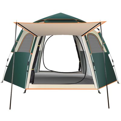 Beach Tent Sun Shelter with Canopy, Pop Up Beach Tent, Easy Setup Portable Lightweight Double Beach Tent Sun Shelter, Camping Tent for Outdoor,Picnic,Family Gathering (Color : /Green, Size : 3-4 per
