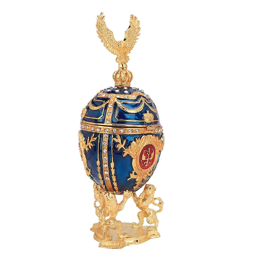 QANYEGN ld Plated Enameled Painted Jewelry Box, Metal Crafts Jewelry Box, ique Home Decorative Ornaments