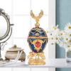 QANYEGN ld Plated Enameled Painted Jewelry Box, Metal Crafts Jewelry Box, ique Home Decorative Ornaments view 2