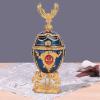 QANYEGN ld Plated Enameled Painted Jewelry Box, Metal Crafts Jewelry Box, ique Home Decorative Ornaments view 4