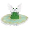 AFAVOM Ballerina Swan Lake Costume for Girls Camisole Skirted Leotard Ballet Dance Outfit with Hair Clip Armbands Sparkle Embroidery Hard Platter Tutu Performance Dancewear Dress Green 11-12 Years view 3