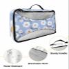 4 Set Packing Cubes - Watercolor Hand Painted Chrysanthemum Texture Blue Packing Cubes for Carry on Suitcase Lightweight Travel Essential Bag for Clothes Shoes Cosmetics Toiletry view 3
