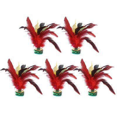 QANYEGN 5PCS Feather Kick Shulecock, Colorful Chinese Jianzi, Feather Foot Kick Shulecock for Foot Kick Entertainment Games