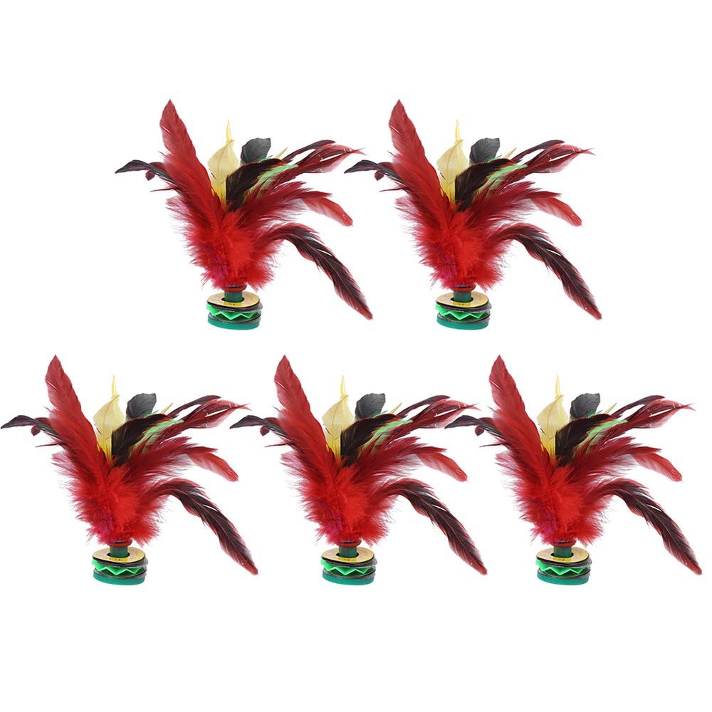 QANYEGN 5PCS Feather Kick Shulecock, Colorful Chinese Jianzi, Feather Foot Kick Shulecock for Foot Kick Entertainment Games