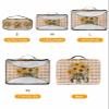 4 Set Packing Cubes - Spring Sunflower Checkered Plaid Brown Packing Cubes for Carry on Suitcase Lightweight Travel Essential Bag for Clothes Shoes Cosmetics Toiletry view 2