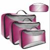 4 Set Packing Cubes - Minimalistic Gradient White Rose Red Packing Cubes for Carry on Suitcase Lightweight Travel Essential Bag for Clothes Shoes Cosmetics Toiletry