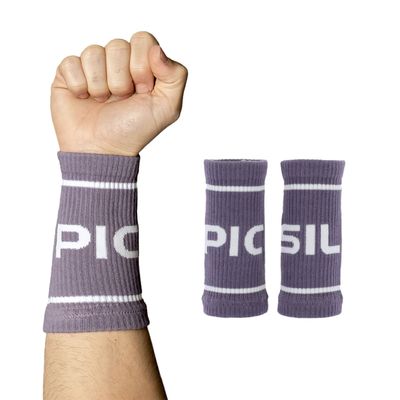 PICSIL - Cotton Sports Wristbands | Absorbent and Breathable | Ideal for Gym, Cross Training, Running and Tennis | Use with Grips | Unisex Design | Purple