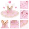 AFAVOM Hard Platter Swan Lake Ballerina Costume for Girls Camisole Skirted Leotard Ballet Dance Outfit with Hair Clip Armbands 3PCS Sequin Embroidery Lace Tutu Performance Dancewear Pink 3-4 Years view 4