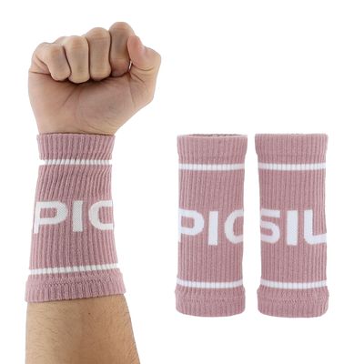 PICSIL - Cotton Sports Wristbands | Absorbent and Breathable | Ideal for Gym, Cross Training, Running and Tennis | Use with Grips | Unisex Design | Pink