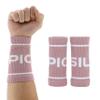 PICSIL - Cotton Sports Wristbands | Absorbent and Breathable | Ideal for Gym, Cross Training, Running and Tennis | Use with Grips | Unisex Design | Pink view 1