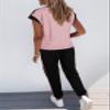 Dokotoo Womens Pajama Sets Summer Outfits Colorblock Short Sleeve Jogger Workout Sets Sweatsuits Loungewear Tracksuits Fall Fashion Clothing 2025 view 3