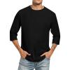 3/4 Sleeve Shirt Men Baseball Jersey Men Raglan Casual Big and Tall Active Workout Loose Fit Top Comfort Crewneck Shirts Solid Slim Fit Half Sleeve T Shirts view 1