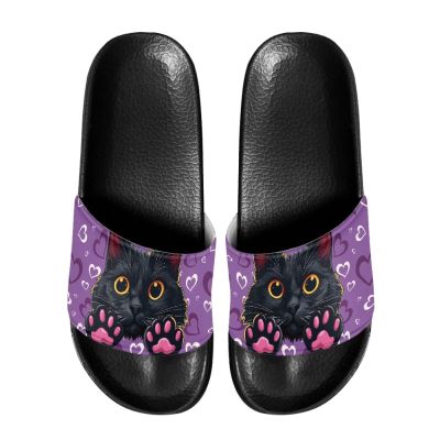 FOR U DESIGNS Men's Cat Paw Print Summer Sandals Women Indoor Outdoor Beach Slippers Non Slip Home Casual Shoes Size 42